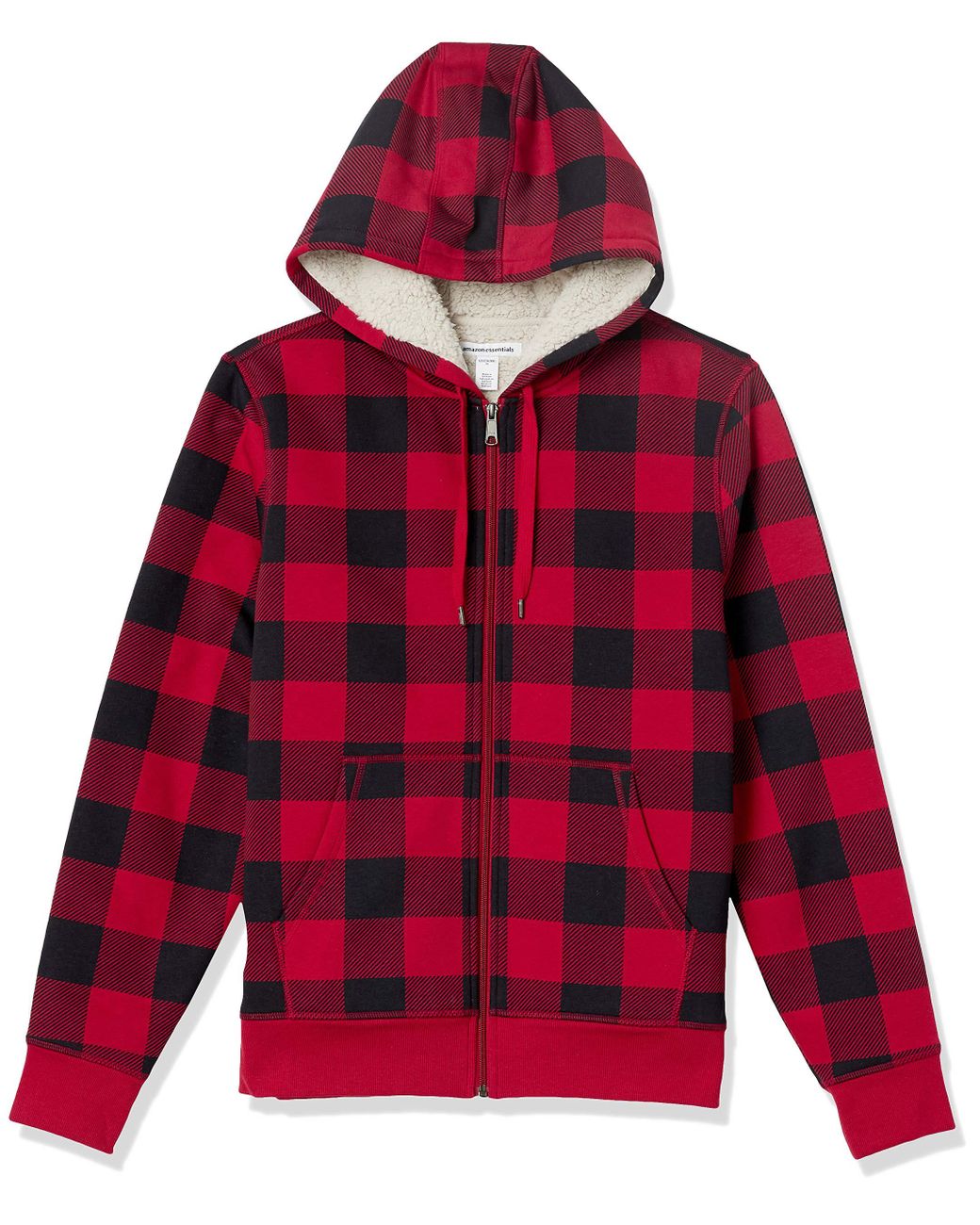 Amazon Essentials Sherpa Lined Full-zip Hooded Fleece Sweatshirt in Red ...