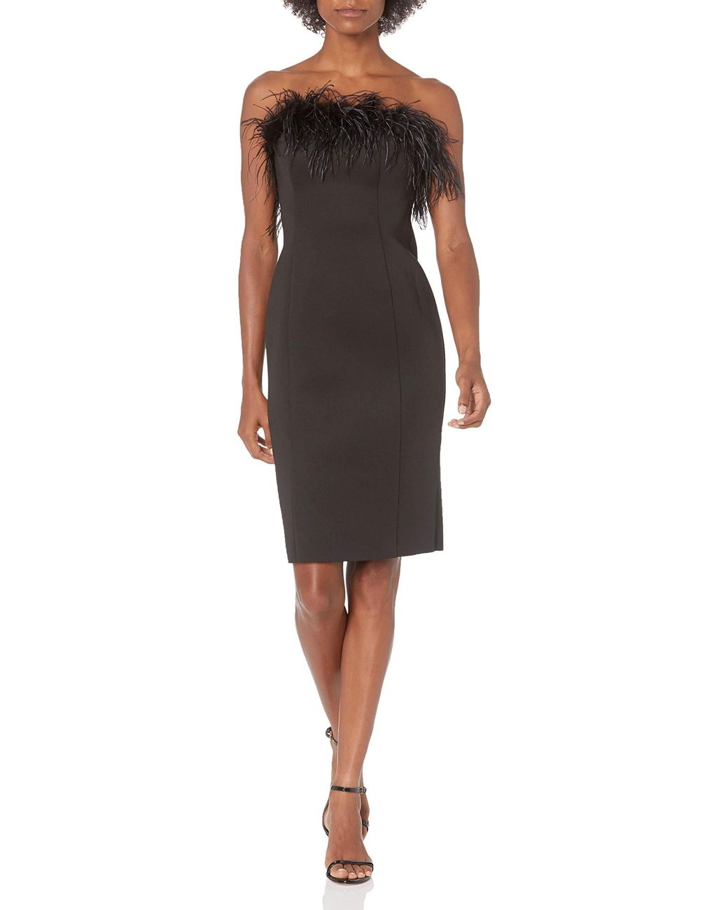 Eliza J Strapless Cocktail Dress W Feather Detail in Black Lyst