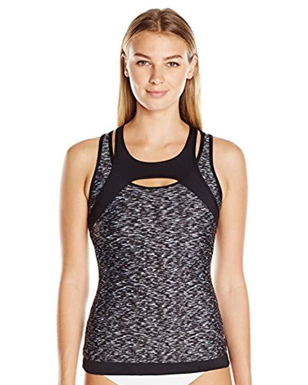 Calvin Klein Space Dye Sporty Overlay Tankini With Mesh Tankini, adidas Performance Weitere Sortimente | Sporty