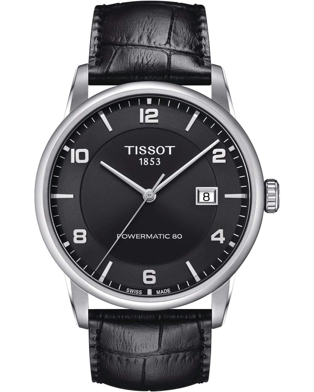 Tissot Leather Mens Luxury Stainless Steel Dress Watch Black