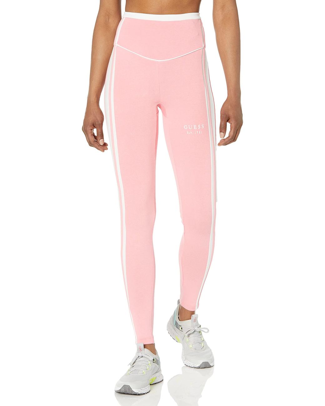 Guess Signature Legging 4/4 in Pink | Lyst