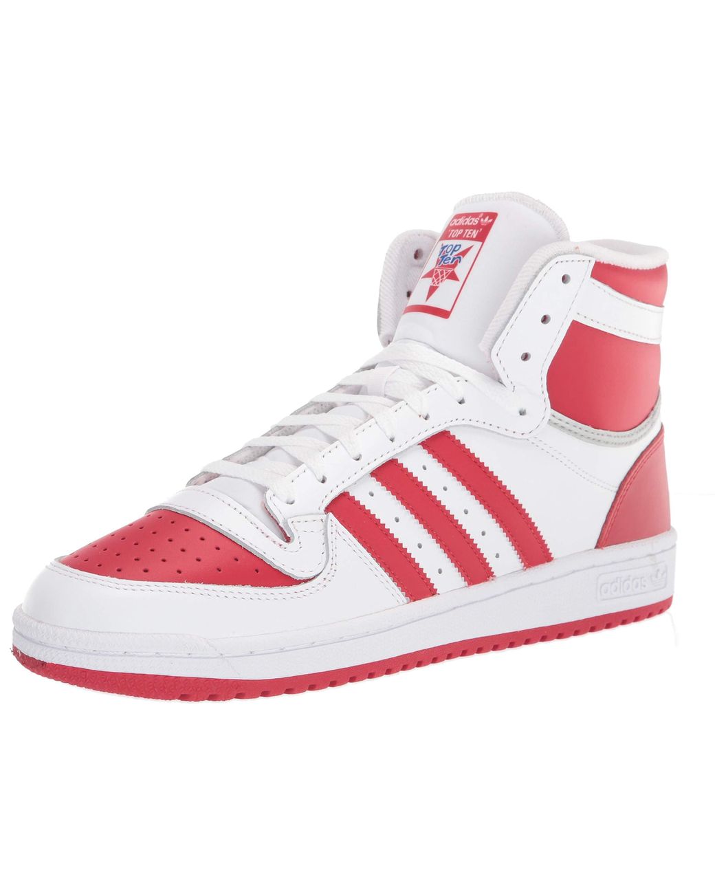 adidas Originals Top Ten Rb Sneaker in White/Scarlet/Silver (White) for ...