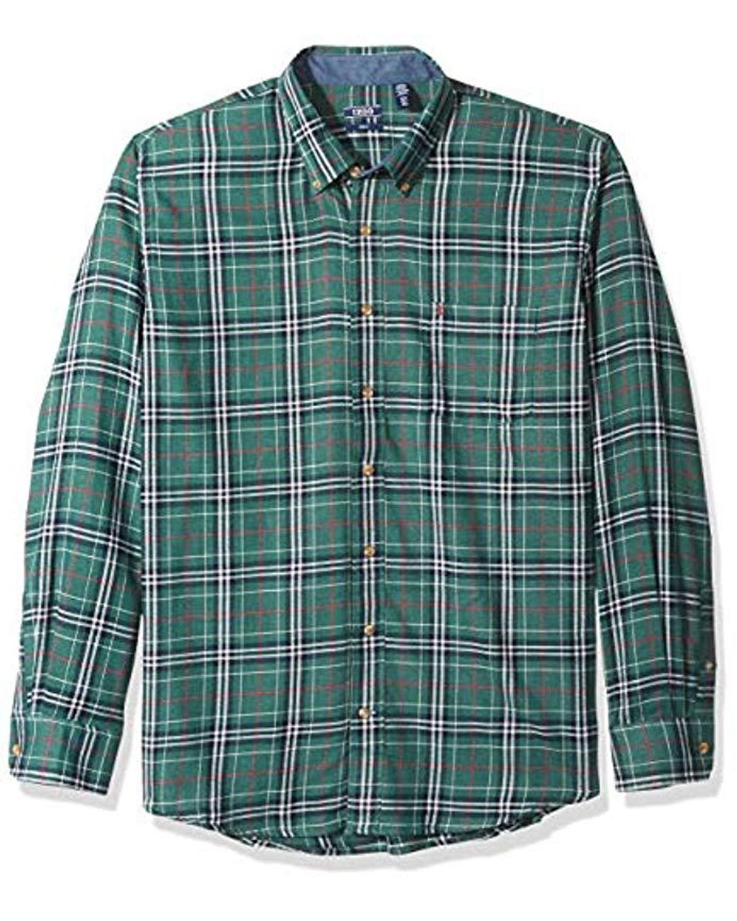ouxiuli Men Long Sleeve Plaid Shirt Casual Button Down Dress Shirts