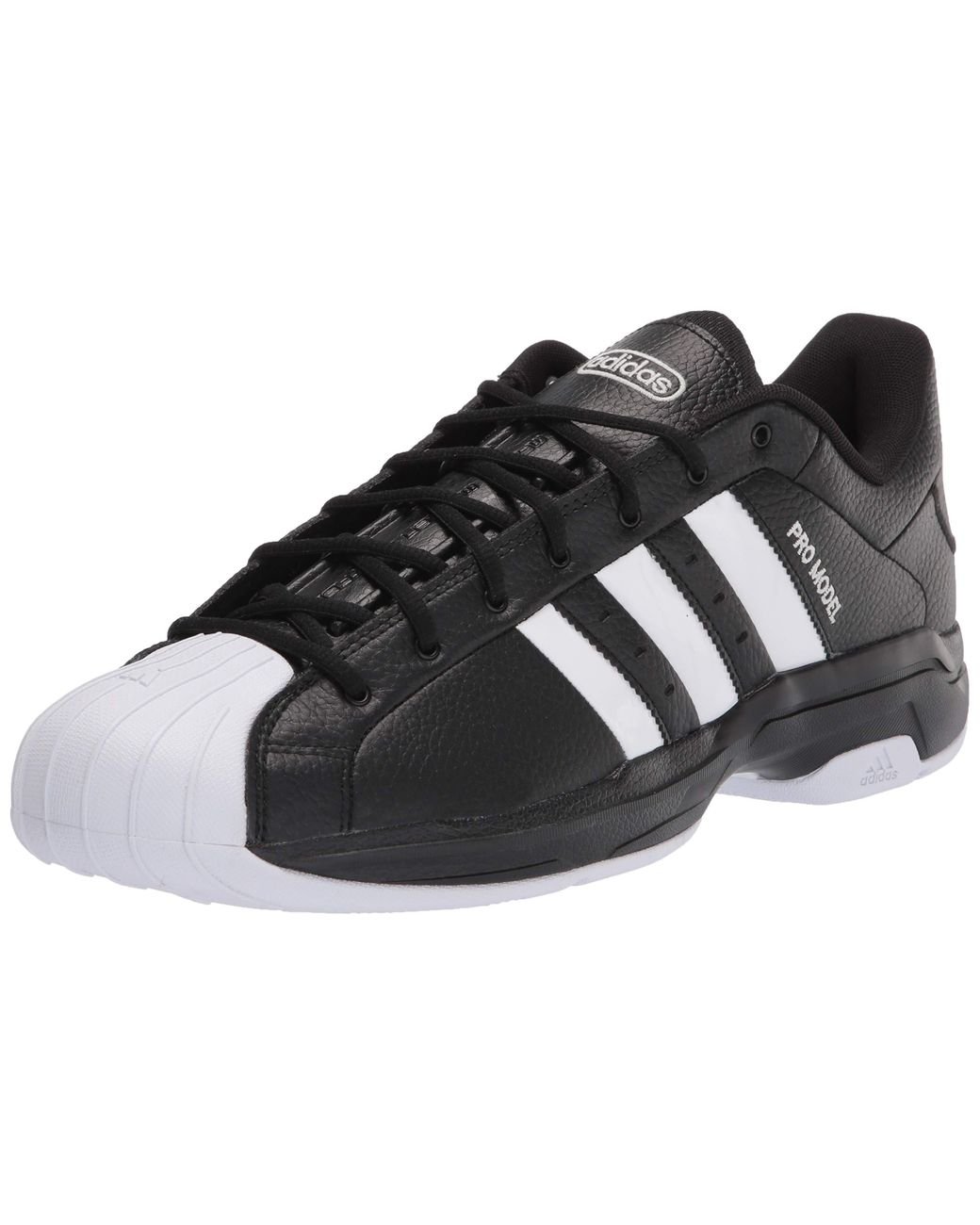 adidas Pro Model 2g Low Basketball Shoe in Black/White/Black (White ...