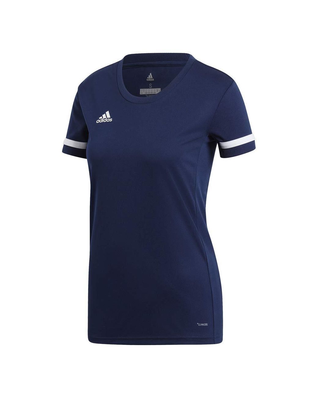 adidas Female Team 19 Short Sleeve Jersey,team Navy Blue/white,xl | Lyst