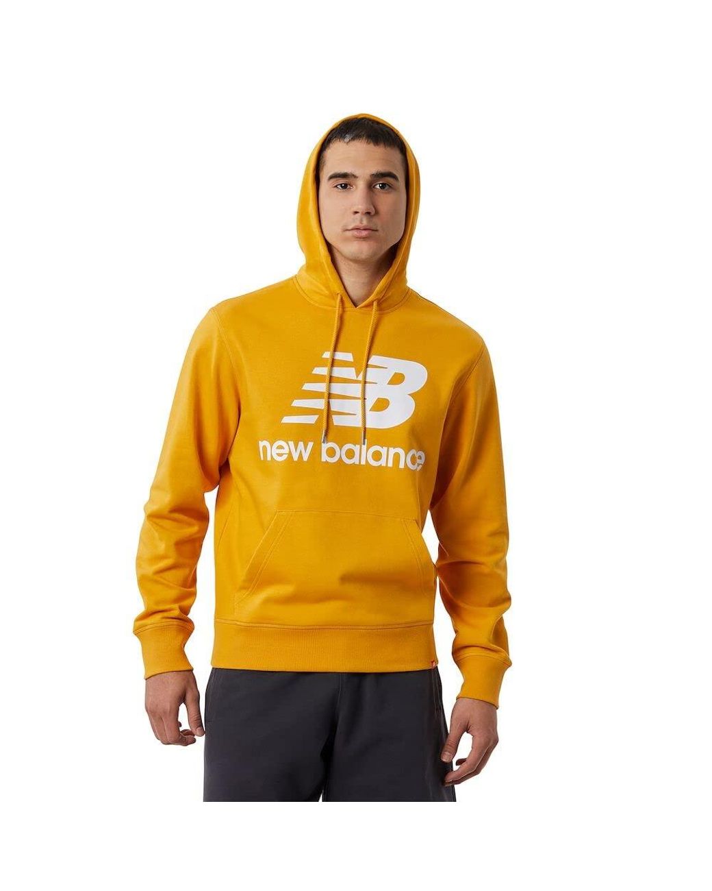 New Balance Nb Essentials Stacked Logo Pullover Hoodie-mt03558 in Orange  for Men | Lyst