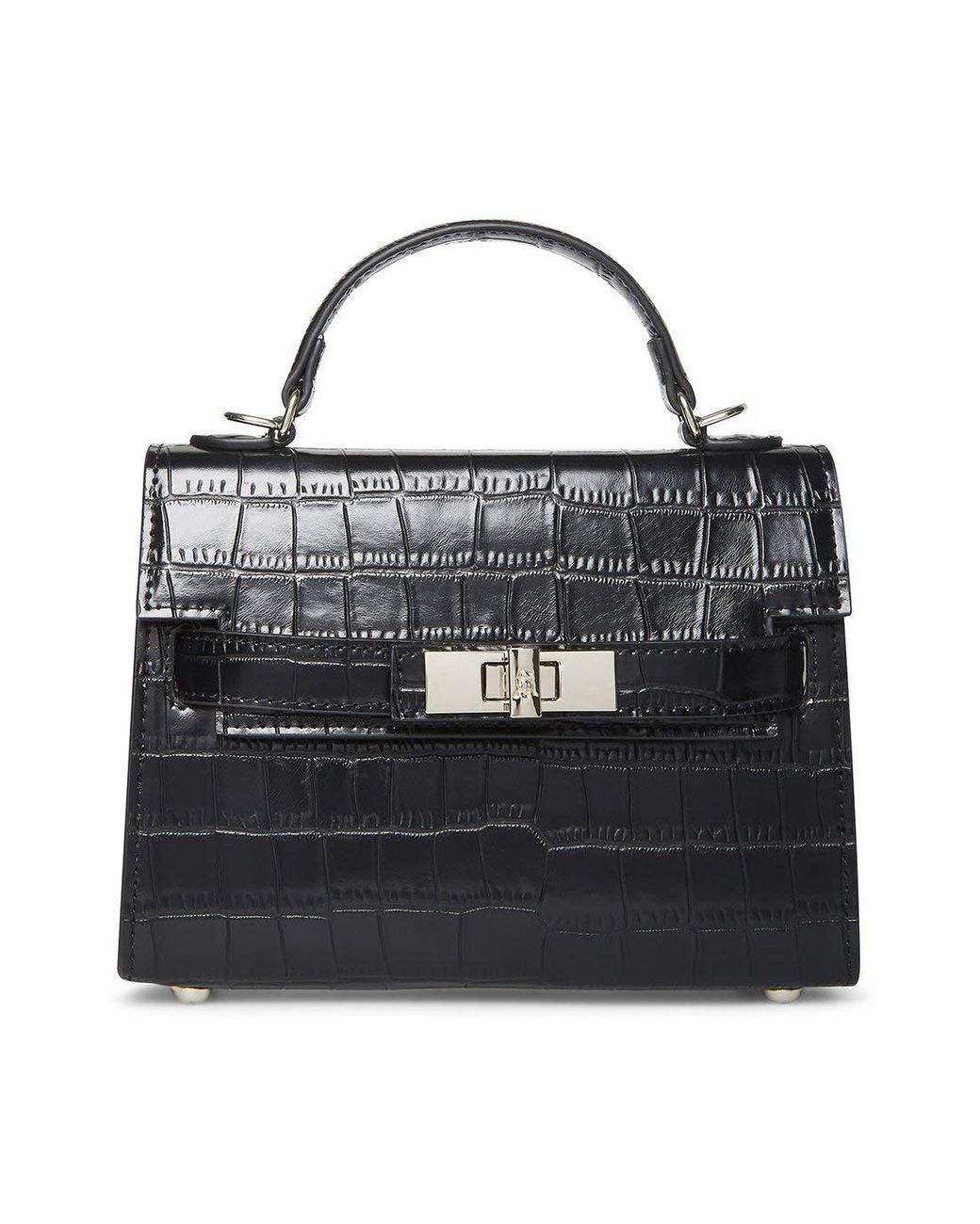 Steve Madden Steve Mdden Dignify Croco Top Handle Bag in Black Lyst