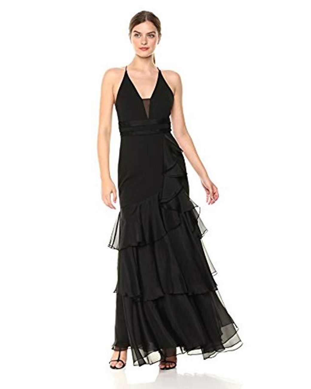aidan mattox ruffle gown