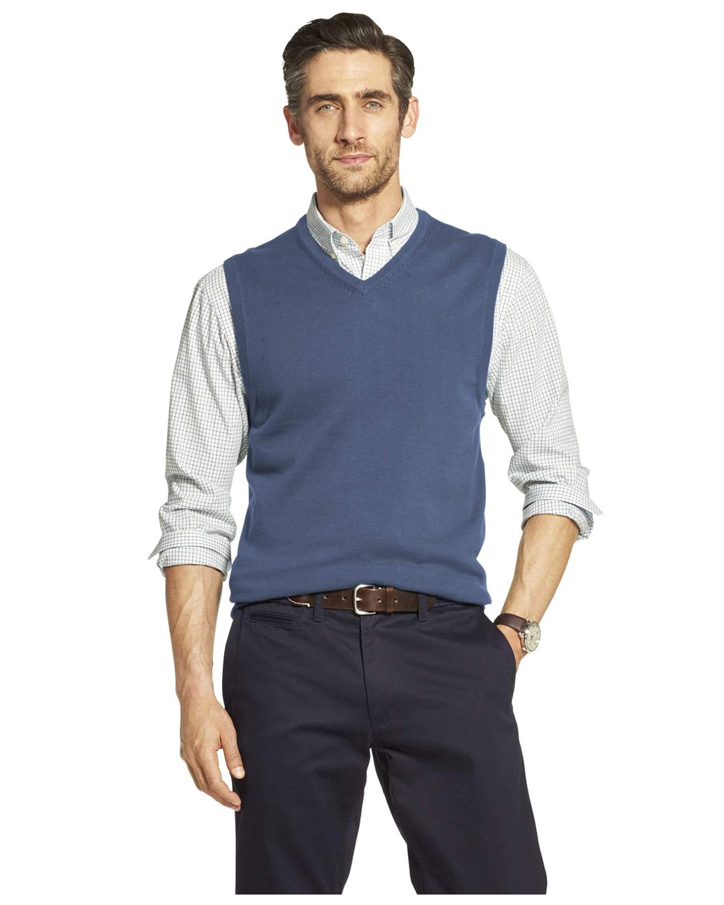 Izod Cotton Premium Essentials Solid V-neck 12 Gauge Sweater Vest in ...