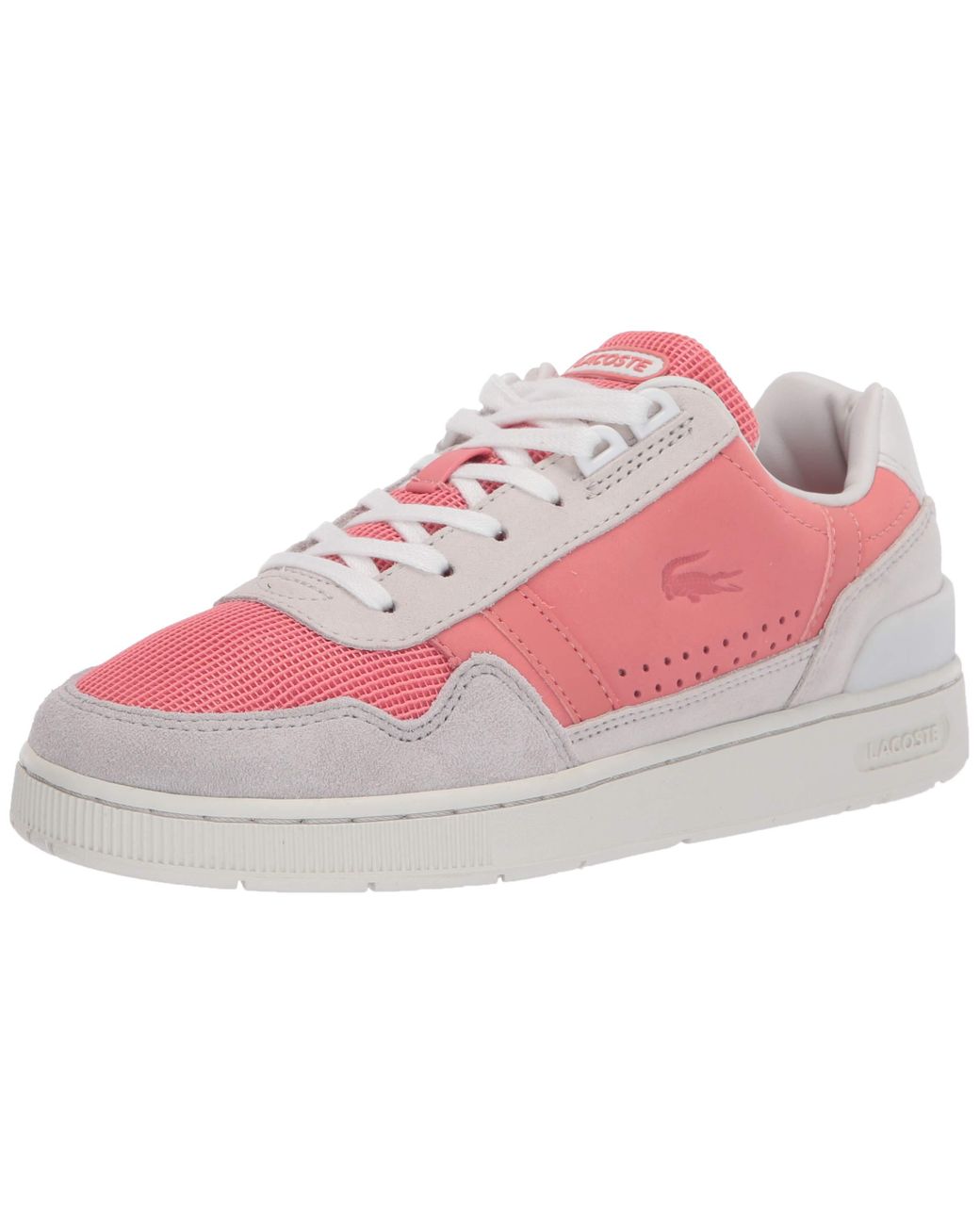 Lacoste Suede T-clip Sneaker in Pink - Lyst