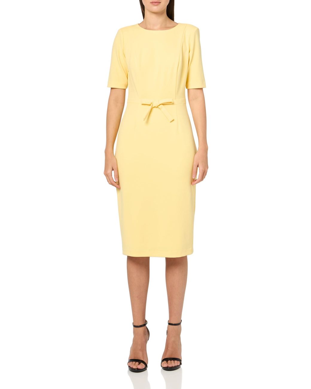 【海外限定】AdriannaPapell ドレス☆Yellow Mini Bow Front She Buy Adrianna Papell Yellow Mini Bow Front Sheath Dress from
