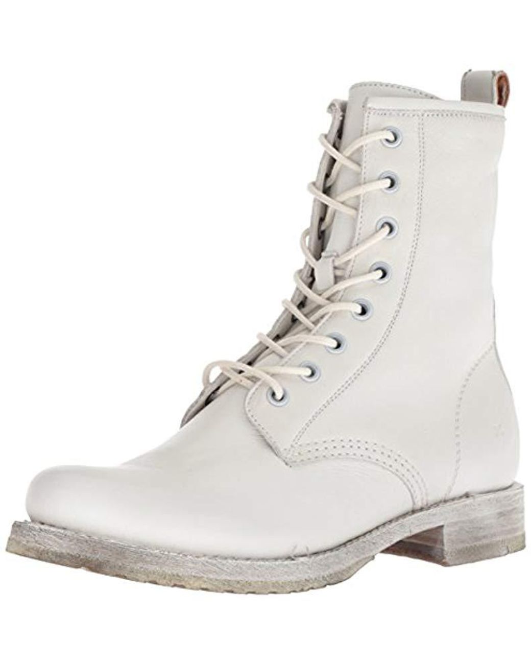 Frye white 2025 combat boots