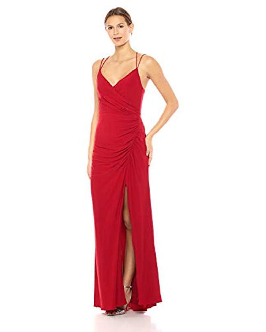 Adrianna Papell Womens Spaghetti Strap Long Dress with Beaded Capelet