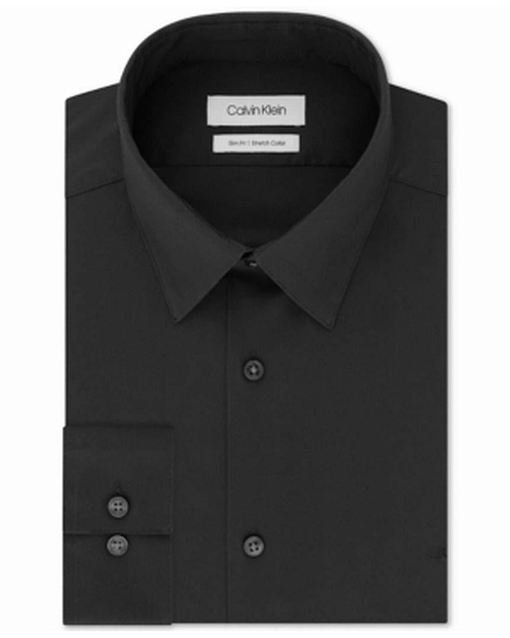 Calvin Klein Dress Shirt Slim Fit Stretch Flex Collar in Black for Men