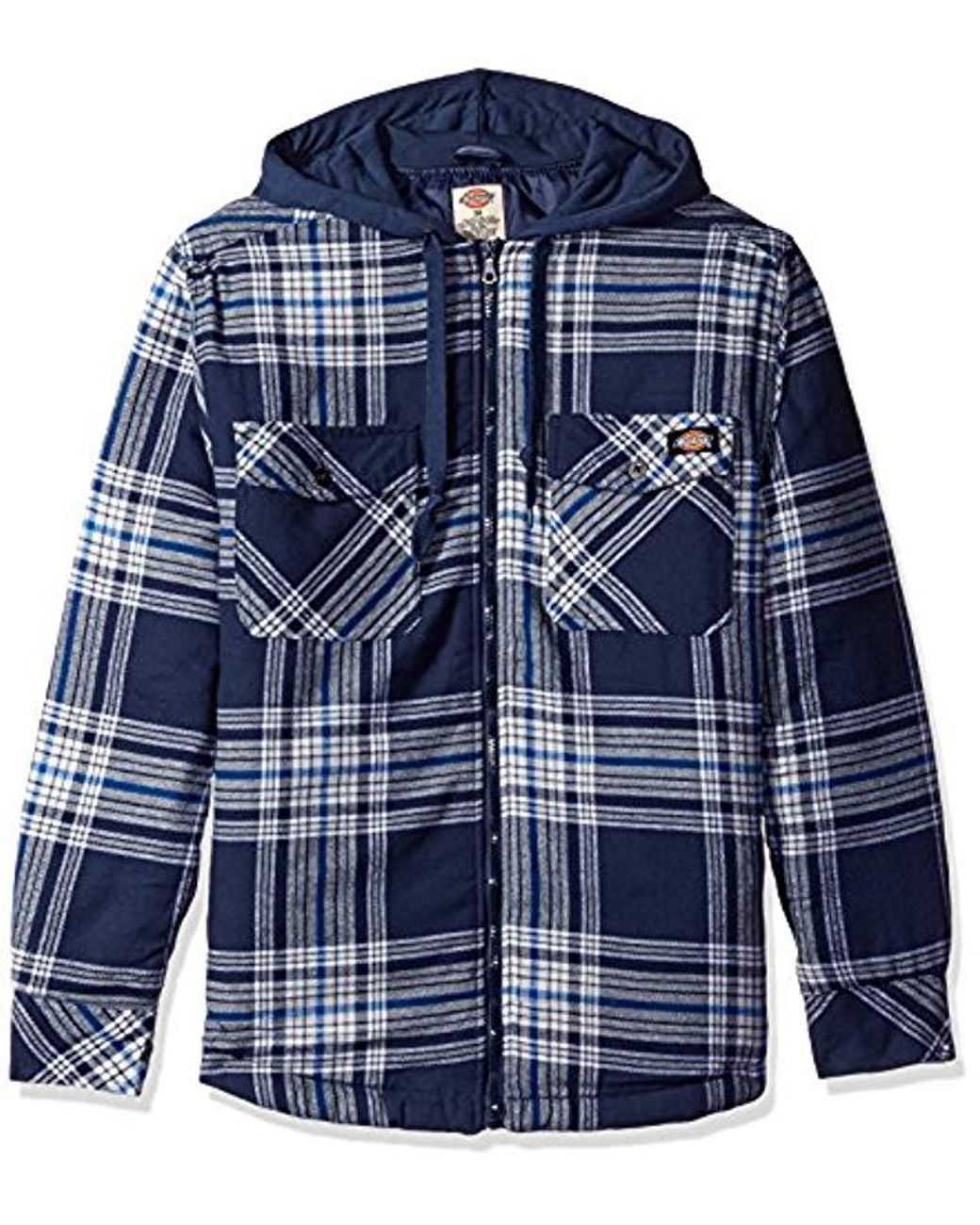 Dickies Quilted Flannel Overshirt With Fleece Hood Tall in Blue for Men |  Lyst