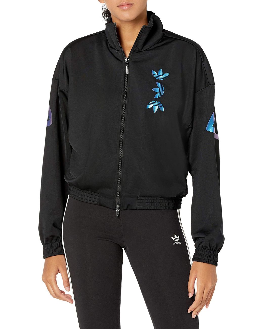 originals large logo track pants in black & team royal blue