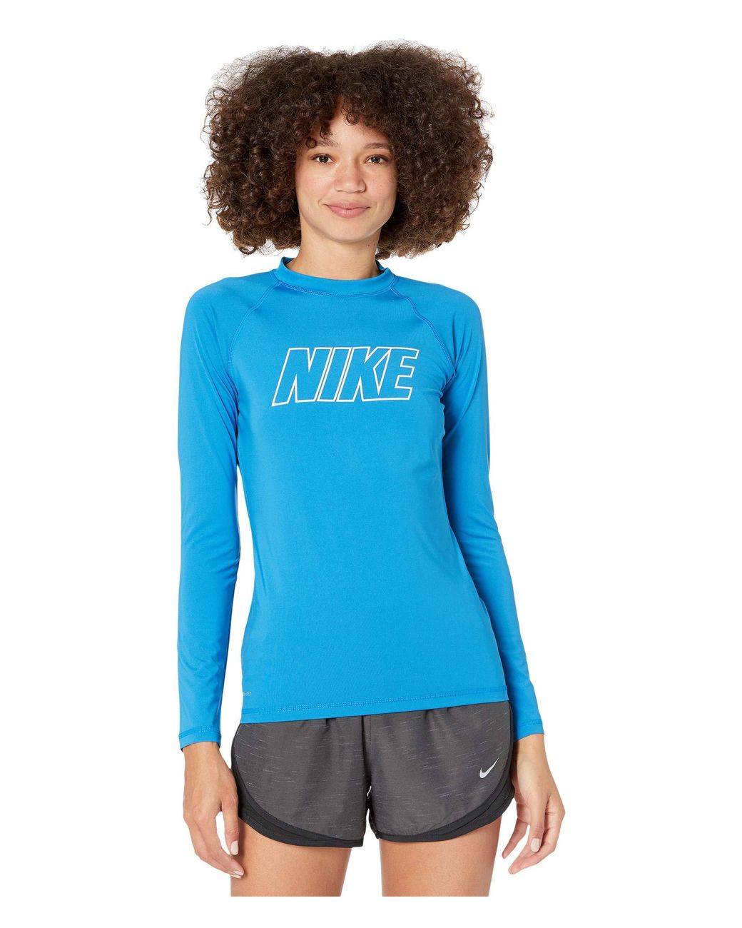 Nike Swim Upf 40+ Short Sleeve Rashguard Swim Tee in Blue - Lyst