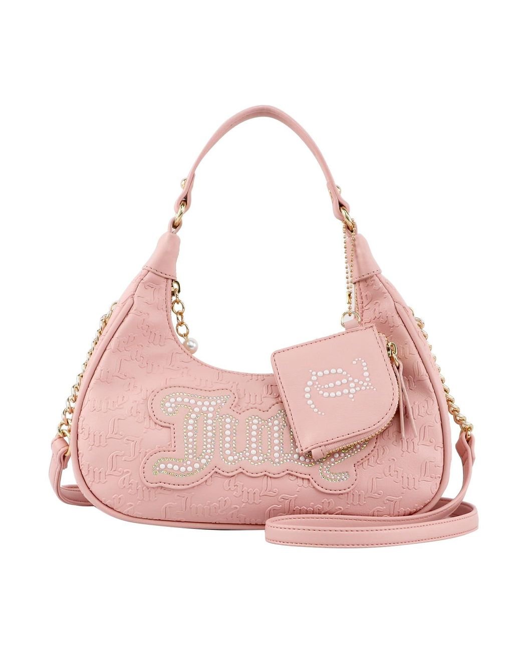 Juicy Couture String Of Pearls Hobo Crossbody in Pink | Lyst
