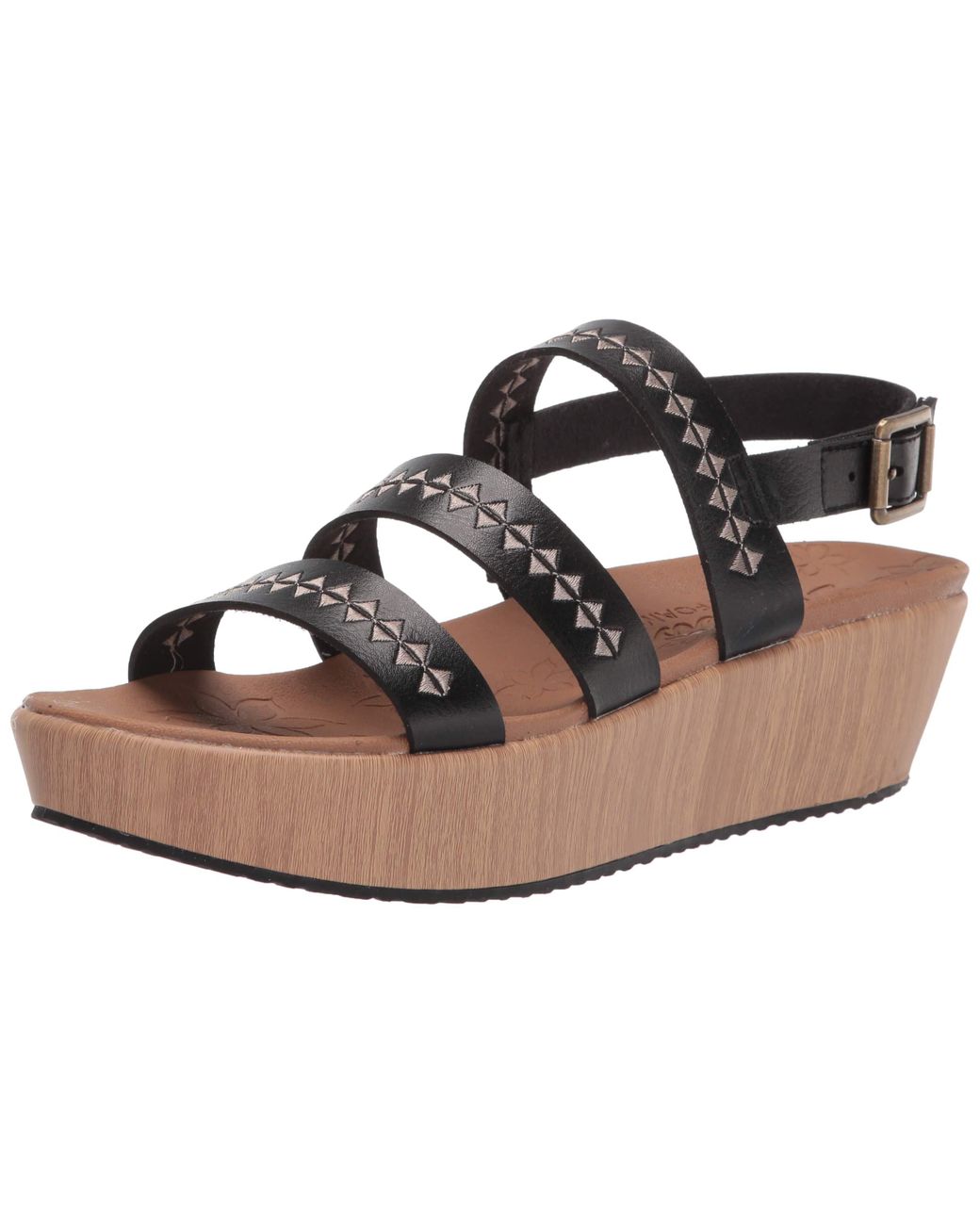Skechers Womens Slingback Wedge Sandal in Black - Lyst