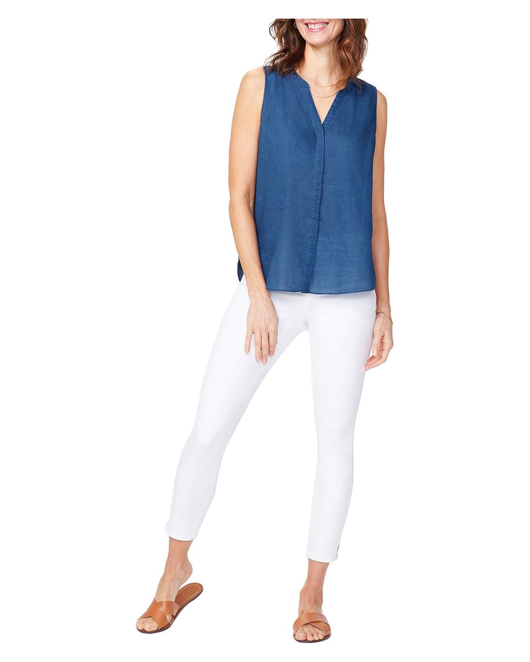 sleeveless pintuck blouse
