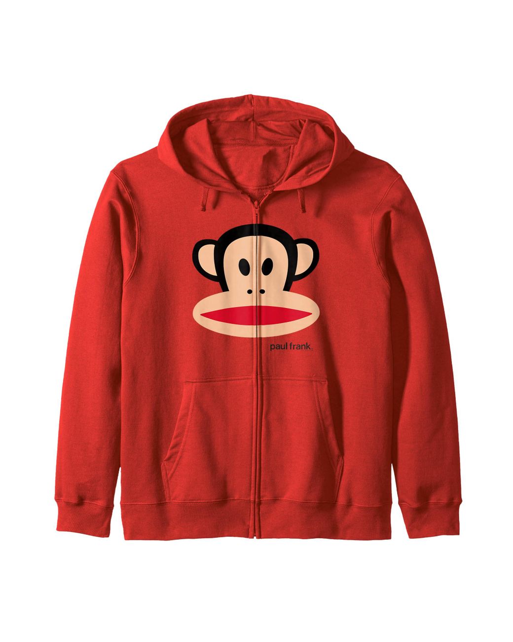 Paul Frank Julius The Monkey Big Face Zip Hoodie in Red Lyst