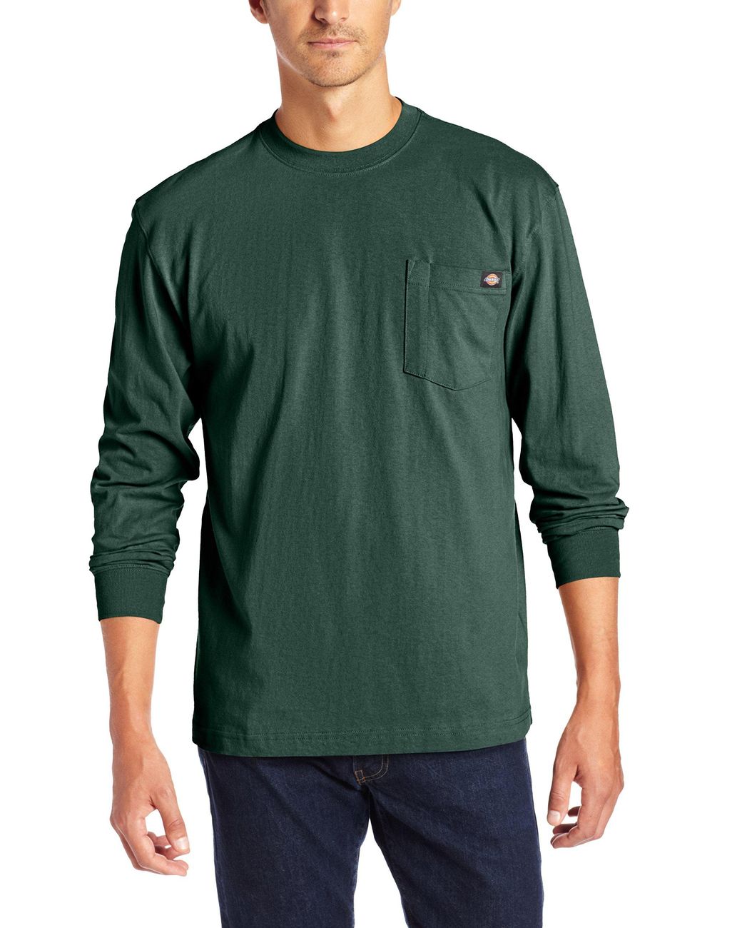 Dickies Cotton Long Sleeve Heavyweight Crew Neck in Green for Men