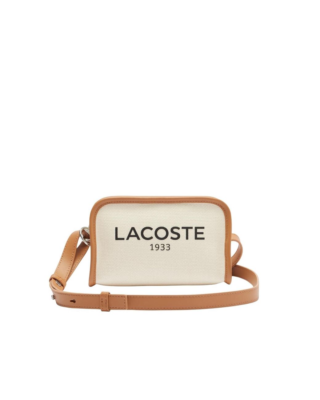 ★LACOSTE★ Women's Heritage Canvas Tote Crossbody Bag Natur Women's Heritage Canvas Branded Thick Cotton Tote - Bags