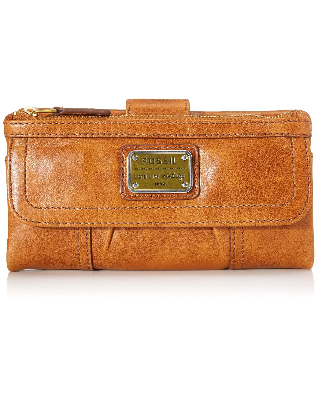 Fossil Emory Leather Wallet Clutch in Black | Lyst