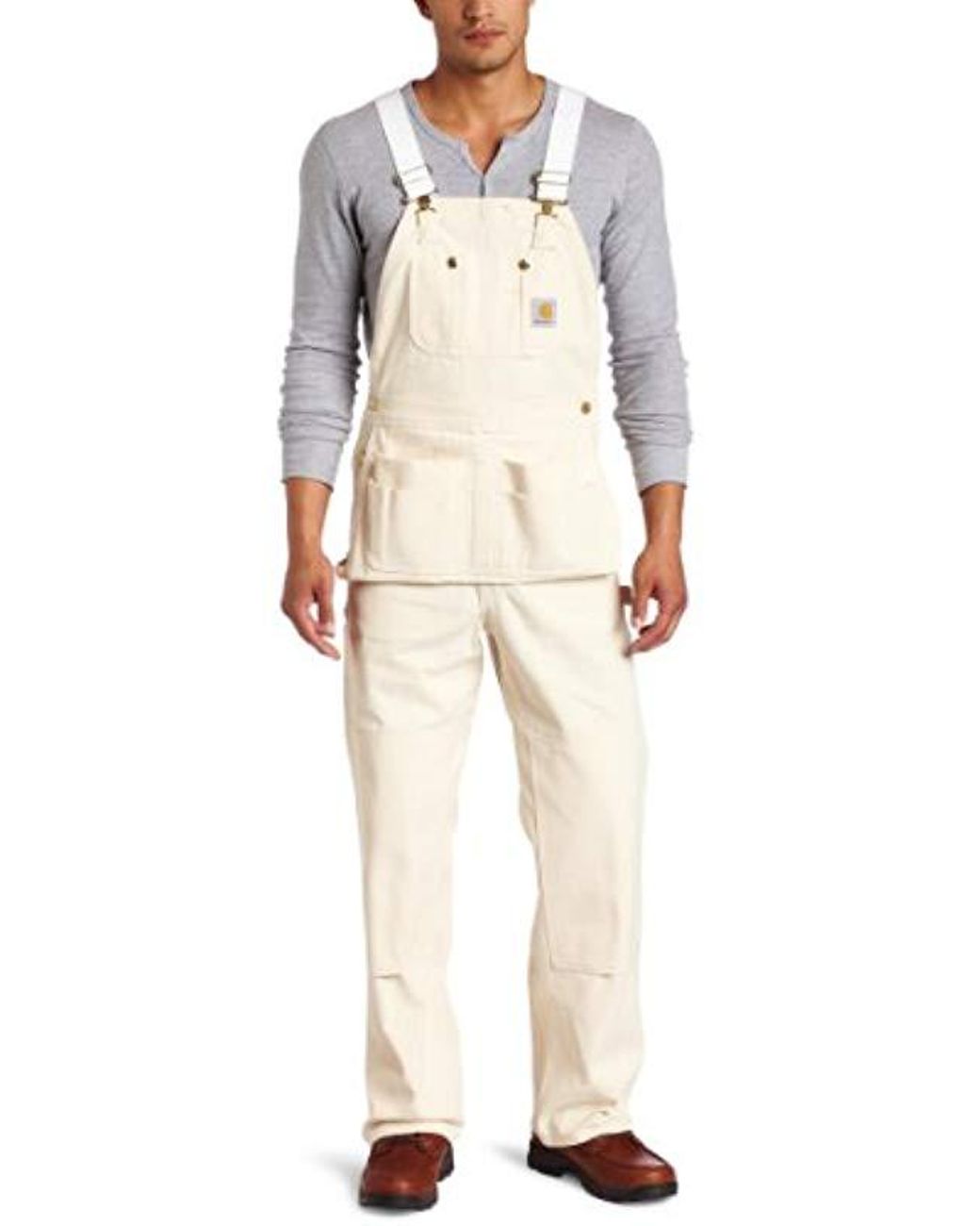 Carhartt Bib Overall Unlined Jeans Men's Size 46x28 Washed Distressed Denim  Blue | eBay
