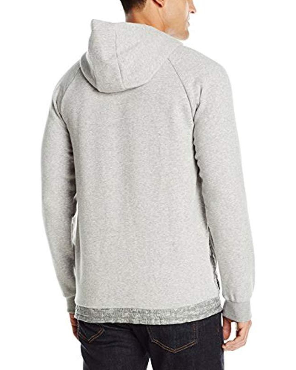 adidas Originals Sport Luxe Mixed Fabric Hoodie in Gray for adidas Originals CITY Sweatshirt medium grey heatherblack