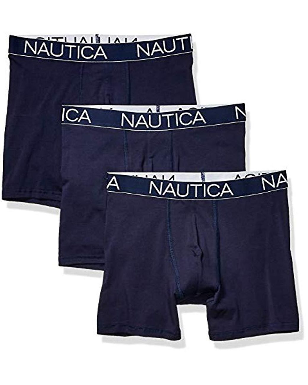 Nautica 3-pack Classic Underwear Cotton Stretch Boxer Brief in Blue for ...