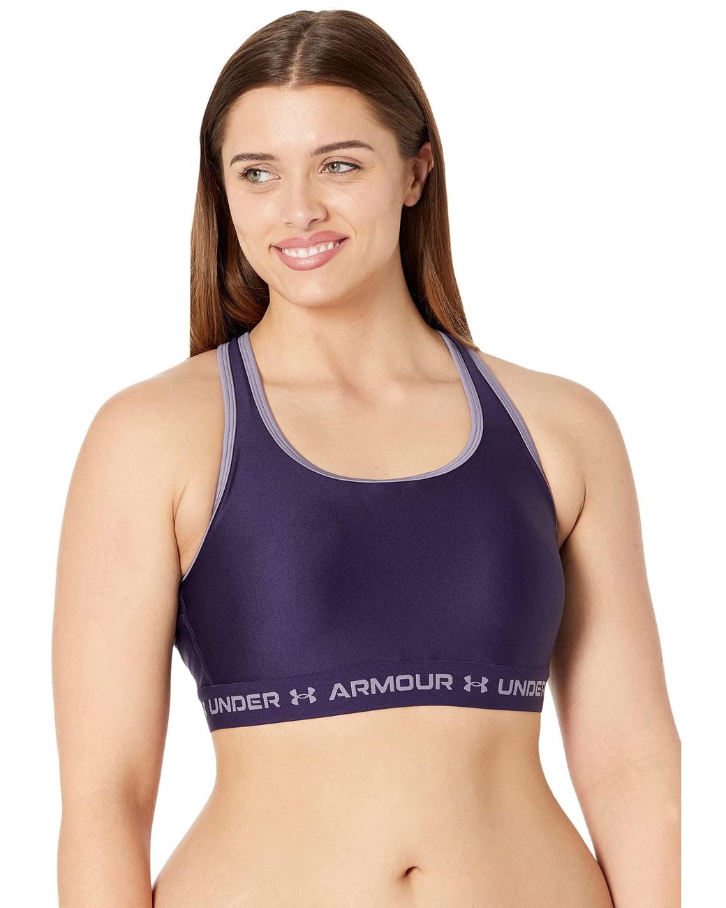 Under Armour Crossback Mid Impact Sports Bra in Blue