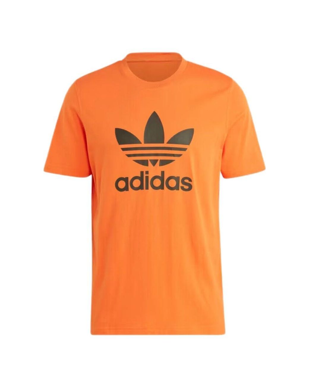 adidas Originals Mens Adicolor Classics Trefoil T-shirt Semi Impact Orange/ black Medium for Men | Lyst