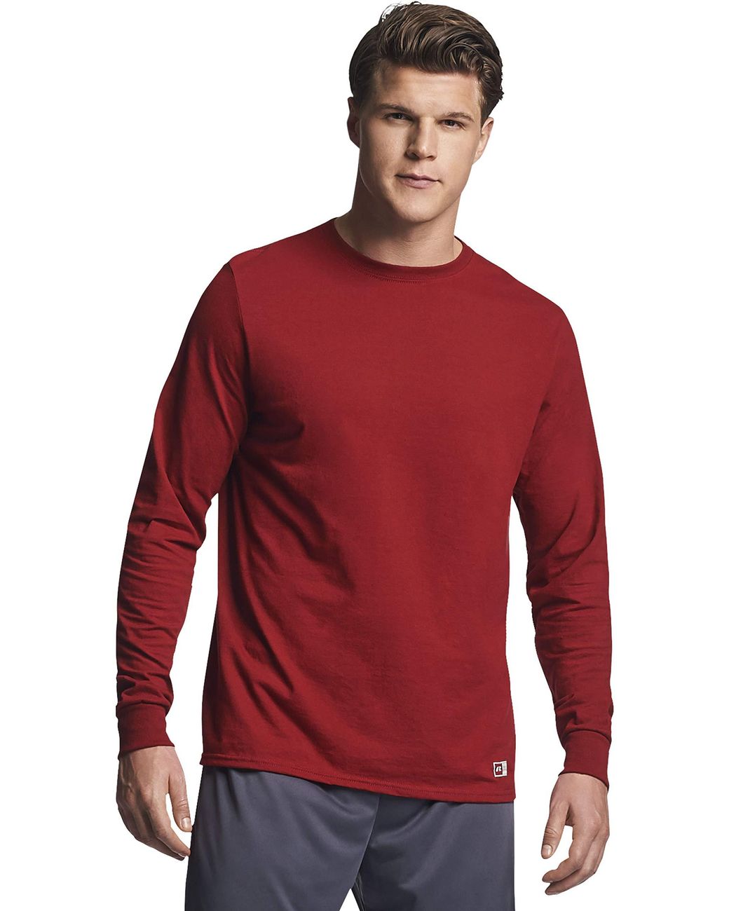 Russell Athletic Cotton Long Sleeve T-shirts in Red for Men - Save 17% ...