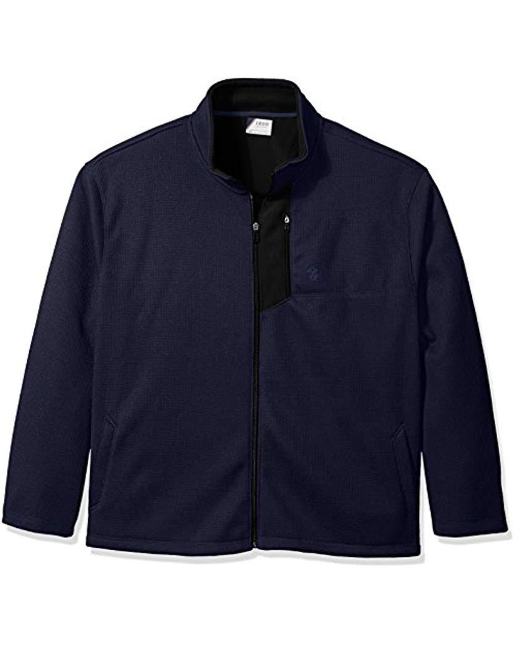 Izod Big And Tall Advantage Performance Full Zip Fleece Jacket in Blue