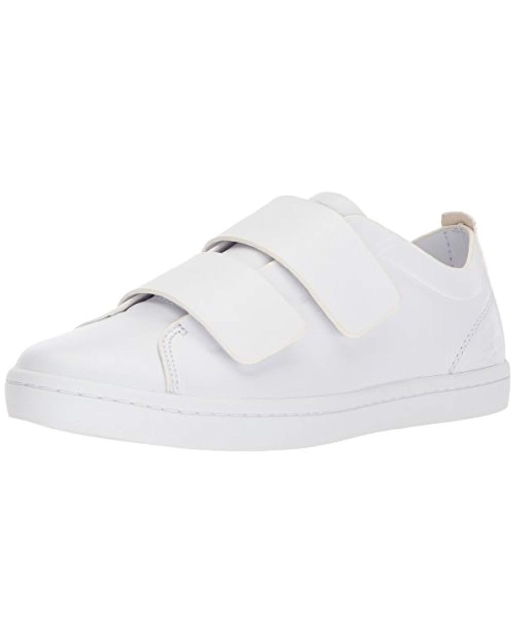 Lacoste Leather Straightset Strap 118 1 Caw Sneaker in White/White (White)  | Lyst