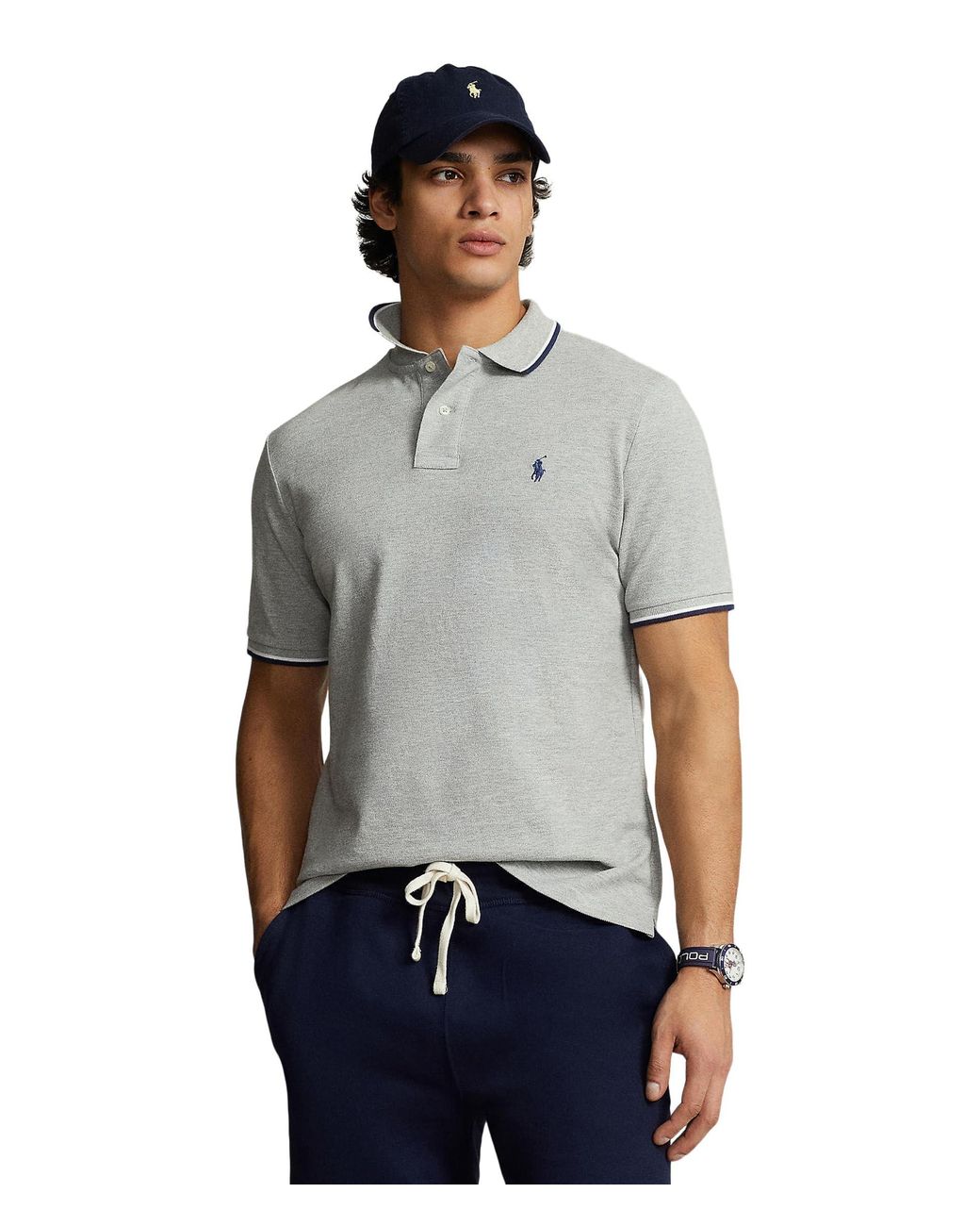 Polo Ralph Lauren Classic Fit Mesh Polo Shirt Andover Heather 1 Xl in Gray for Men Lyst