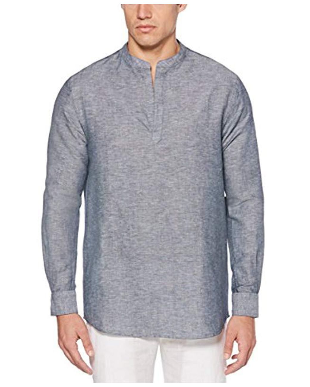 mens popover shirt long sleeve