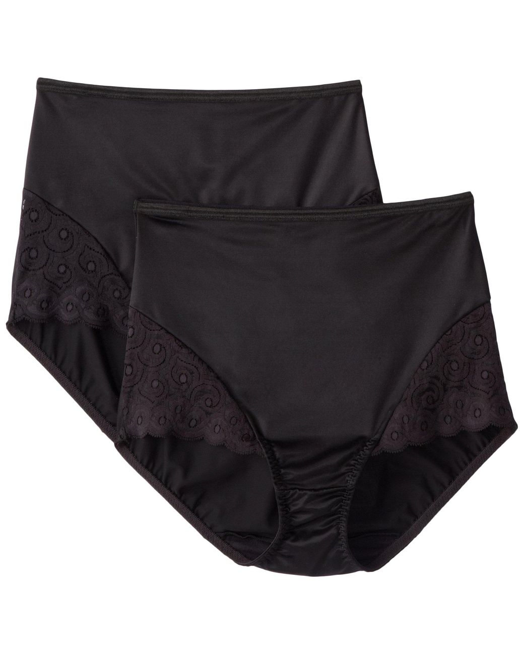 Bali Shapewear Brief With Lace Firm Control 2pack in Black/Black