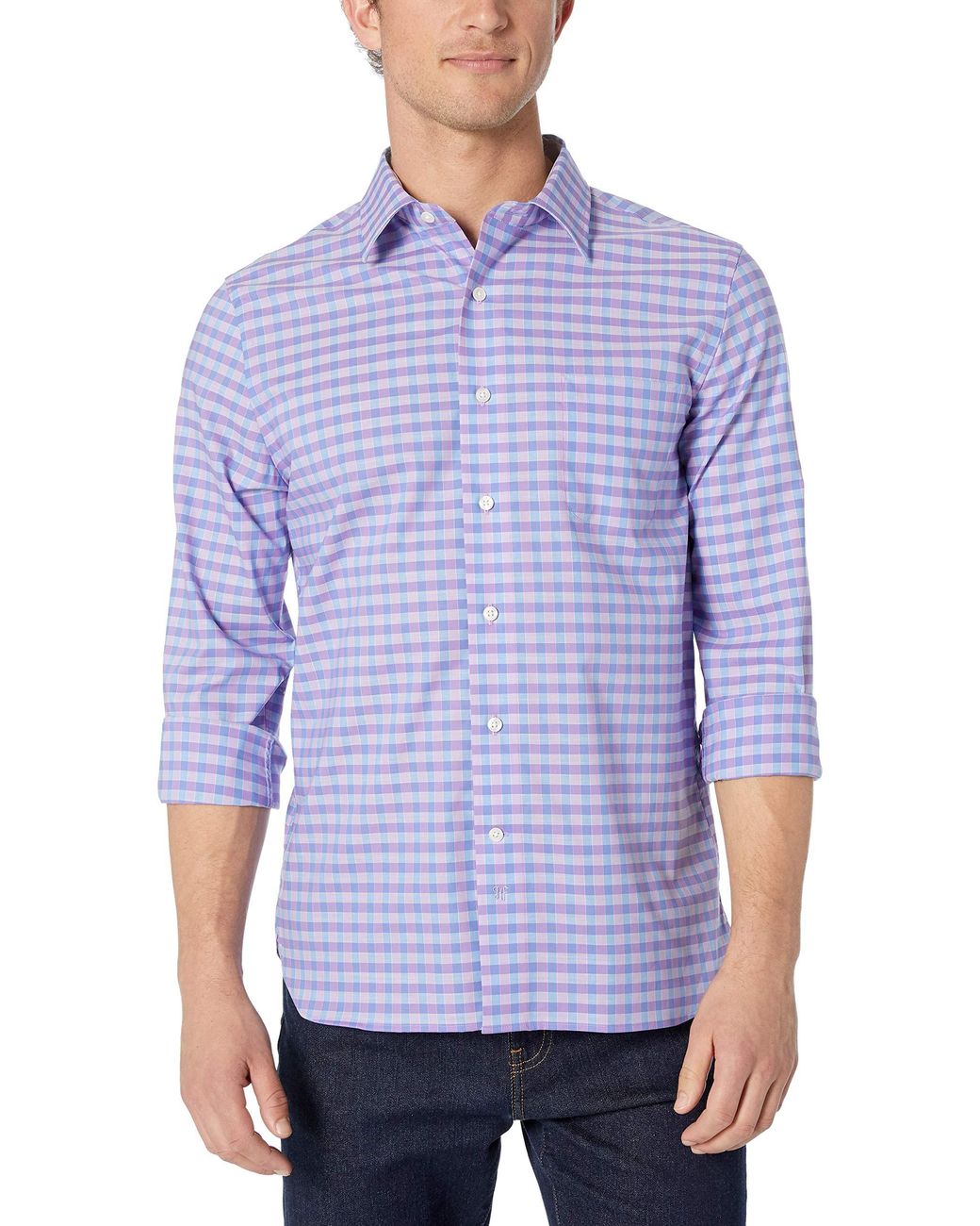 Hickey Freeman Button Down Regular Fit Shirt in Purple for Men - Lyst