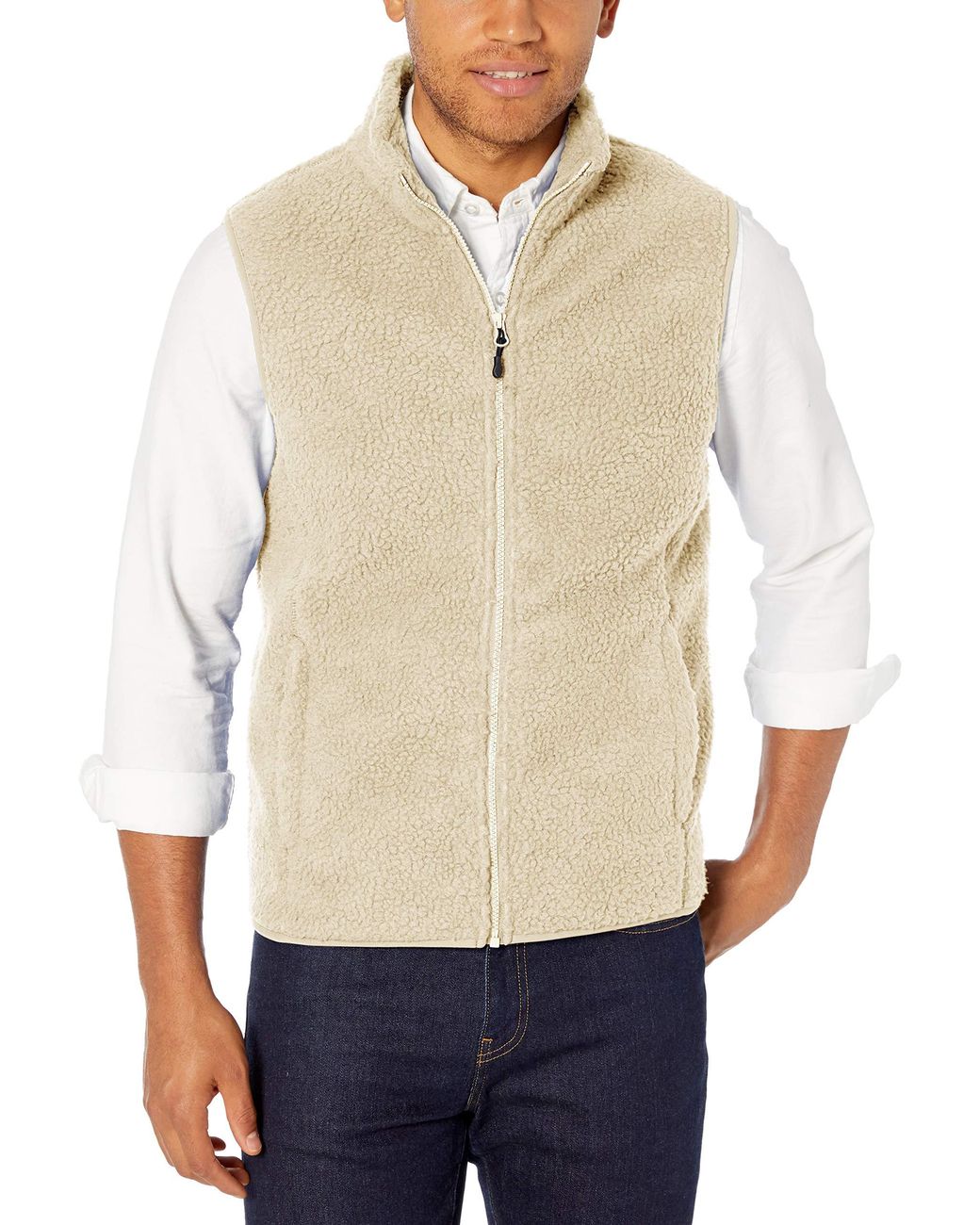 Amazon Essentials Sherpa Fleece Vest for Men Lyst