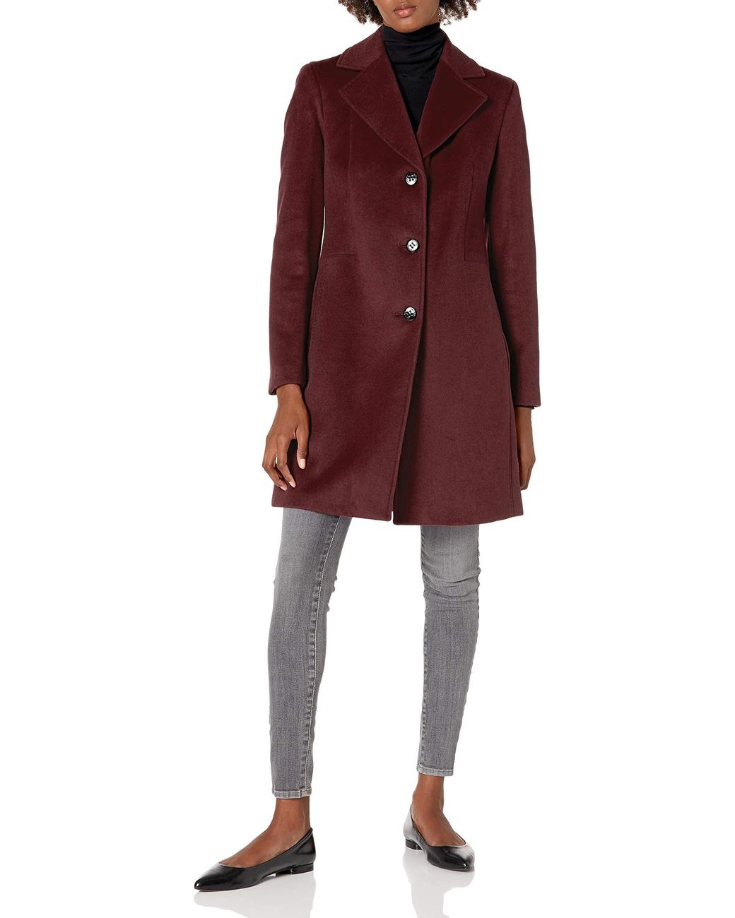 Calvin Klein Classic Cashmere Wool Blend Coat in Red - Lyst