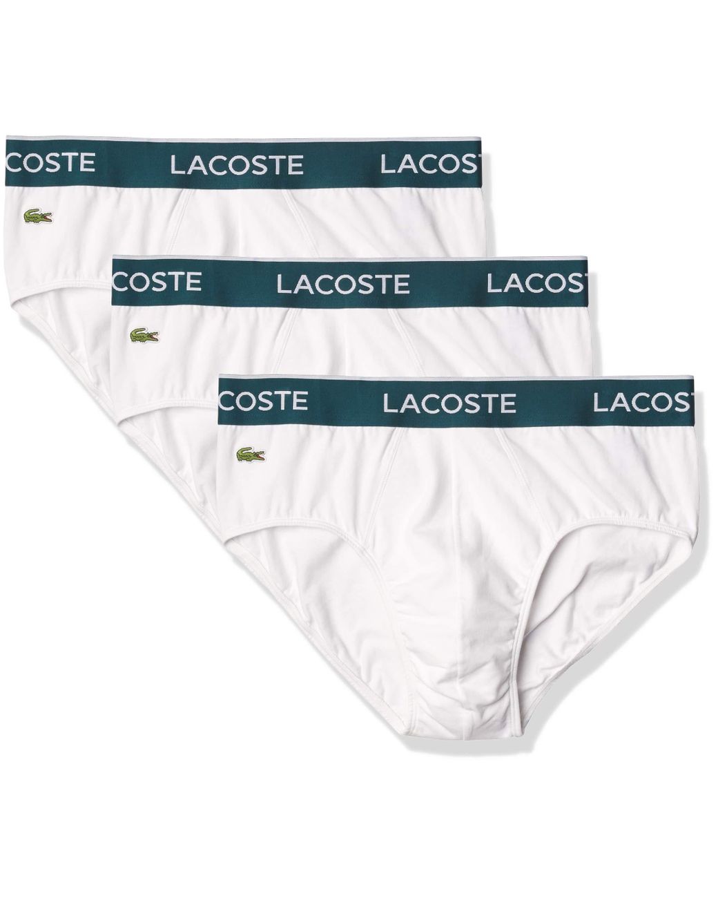 Lacoste Casual Classic 3 Pack Cotton Stretch Briefs in White for Men - Lyst