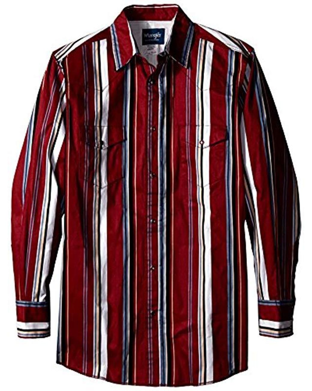 Wrangler Big & Tall Brushpopper Western Long Sleeve Shirt in Red for Men |  Lyst