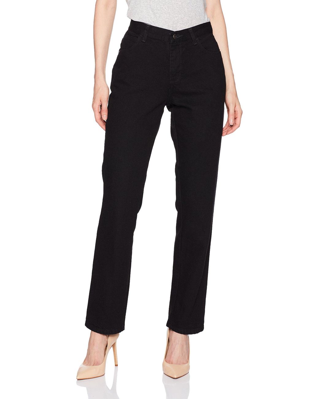 Lee Jeans Womens Relaxed Fit All Cotton Straight Leg Jean,black Cotton ...