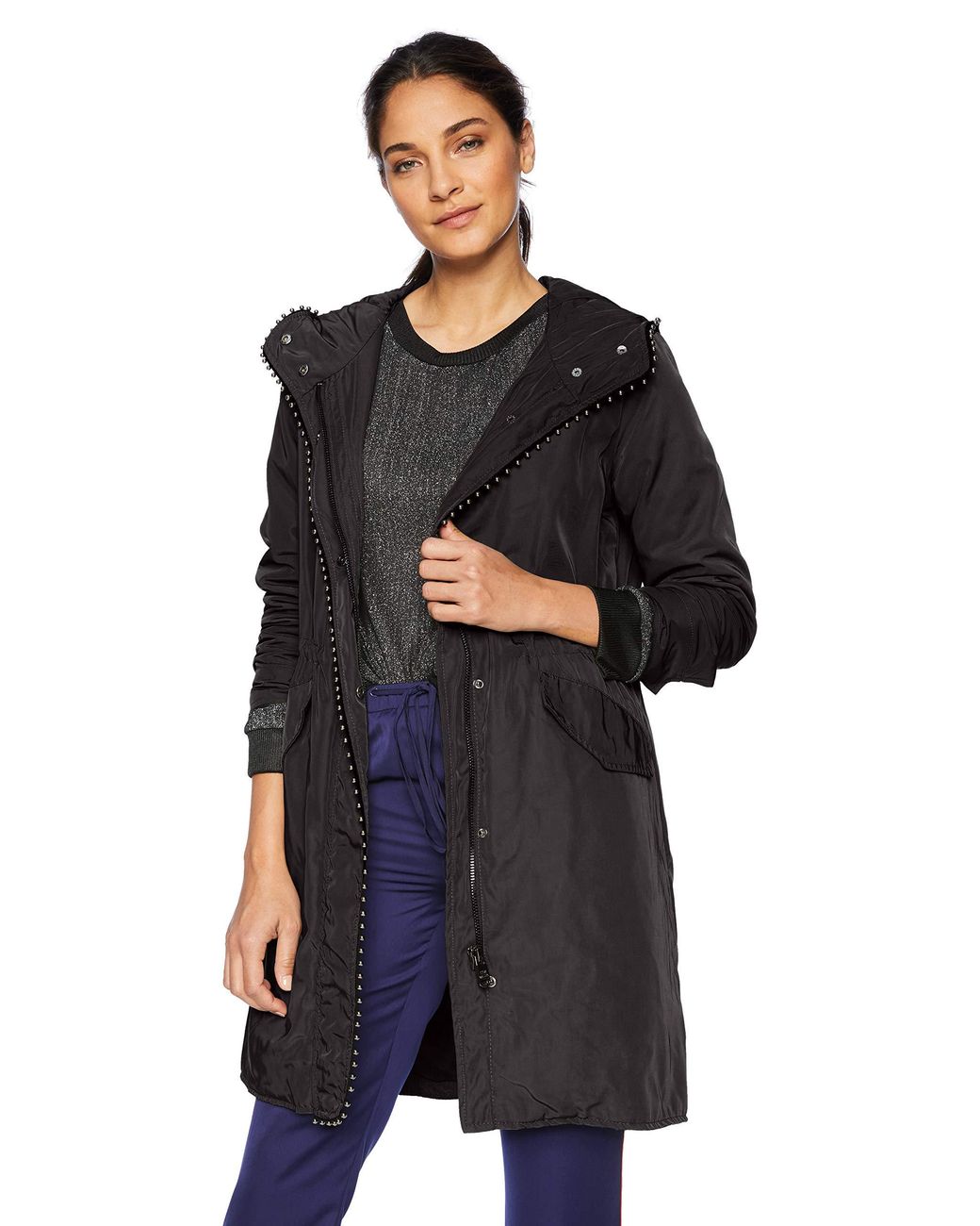 Steve Madden Womens Nylon Anorak Jacket Lightweight
