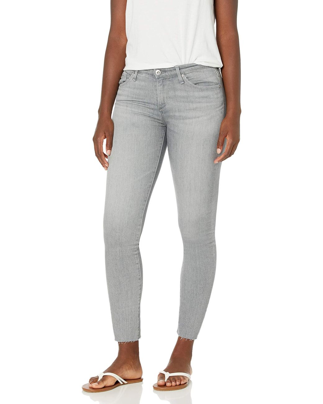 AG Jeans Prima Midrise Cigarette Leg Skinny Fit Ankle Jean in Gray