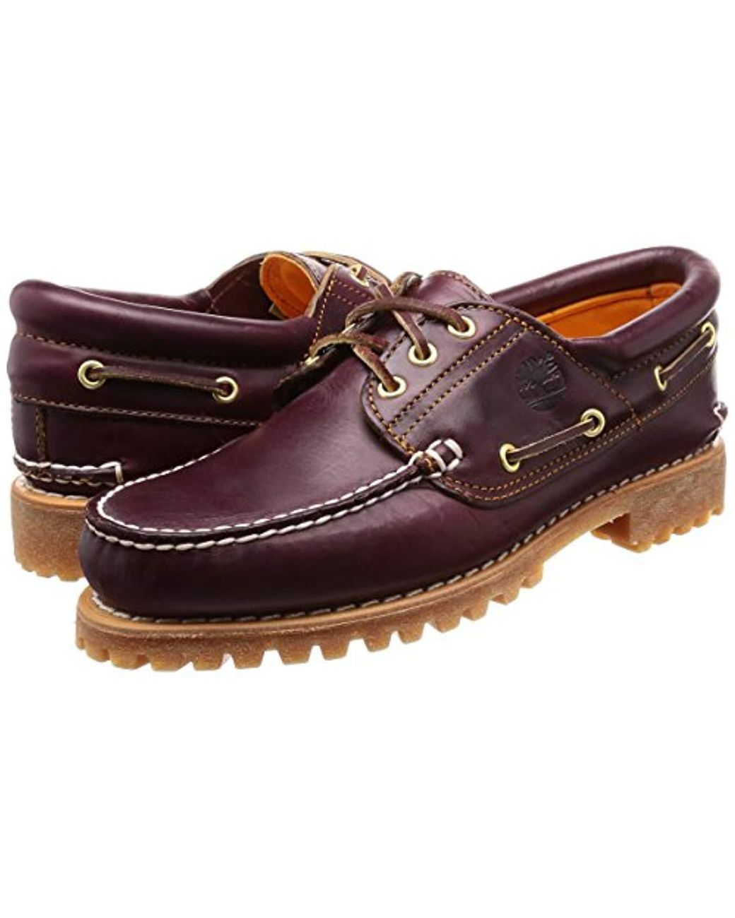 Timberland Classic 3 Eye Lug Boat Shoe, Burgundy/brown,10.5 W Us for Men |  Lyst