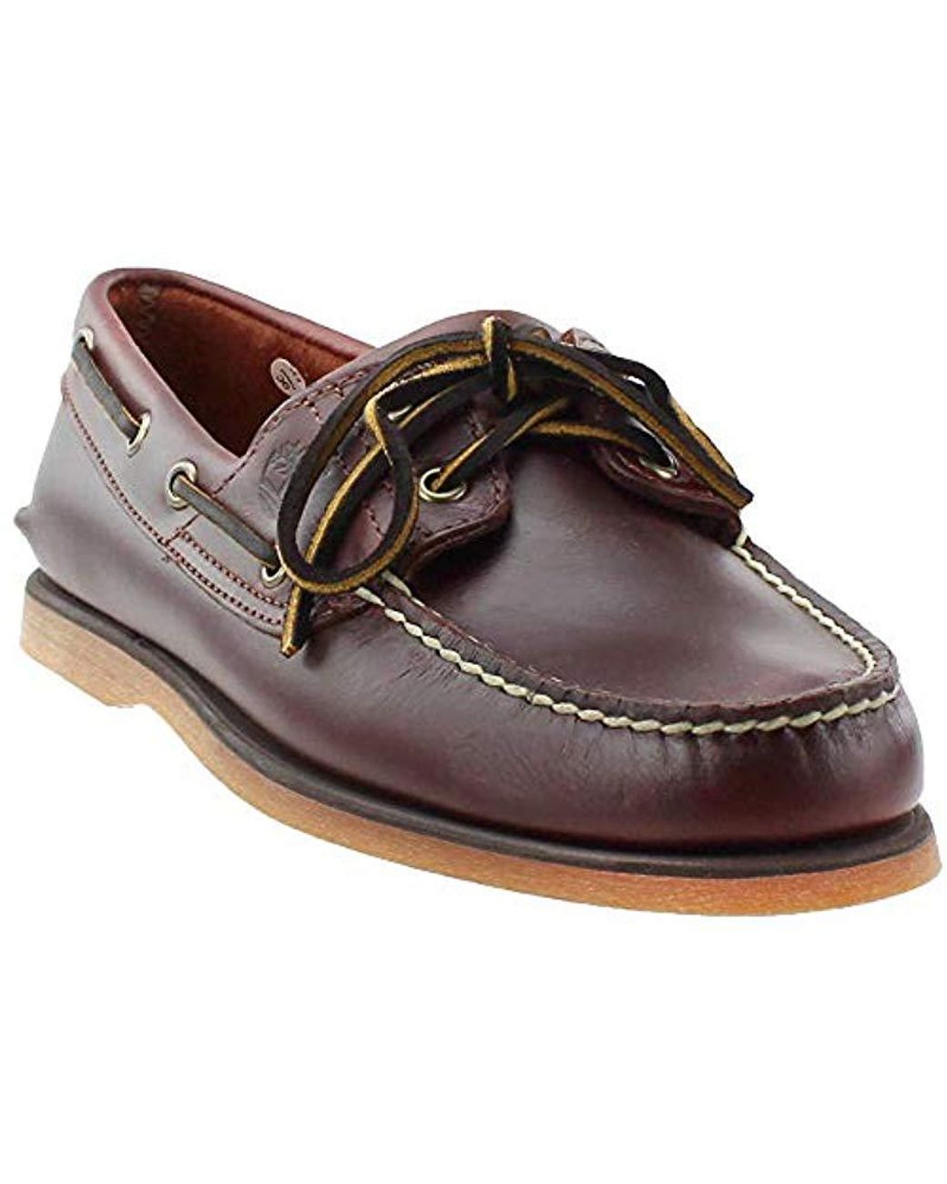 Timberland Rubber Classic 3 Eye Padded Boat Shoes in Brown for Men | Lyst