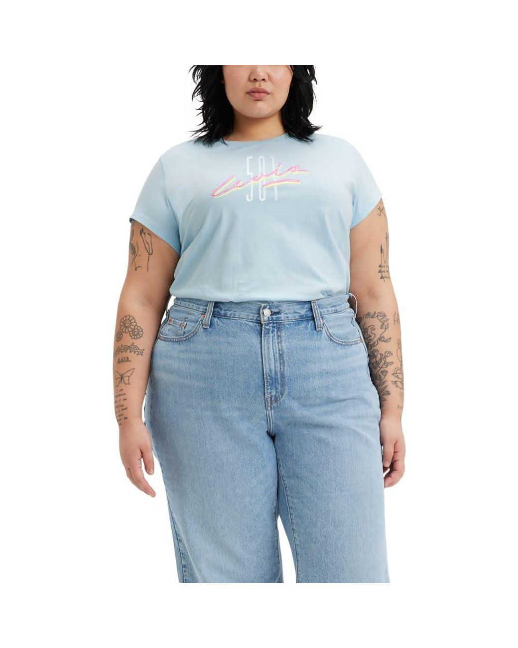 Levi's Size Graphic Authentic T-shirt in Blue | Lyst